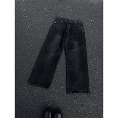 2025新款美式泼墨牛仔裤复古褶皱直筒裤A316-1-K1216P60控79，男装牛仔裤，星座906（原电商a316-1）