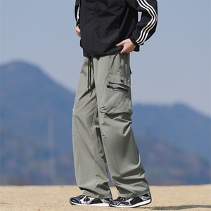 户外登山运动裤子男春夏2025新款休闲工装裤潮牌伞兵裤宽松直筒裤图片