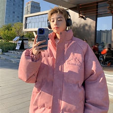 港风立领PU皮复古做旧钢印字母图案设计棉衣男MY77735P130控178，男装棉衣，星座227-7