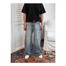 美式复古水洗牛仔裤男款宽松百搭休闲阔腿拖地裤YA9272-P52，男装牛仔裤，星座208-5