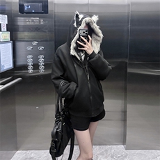A582-P1082025冬季猫耳朵座山雕棉服棉衣上衣保暖麂皮绒，男装棉衣，星座911