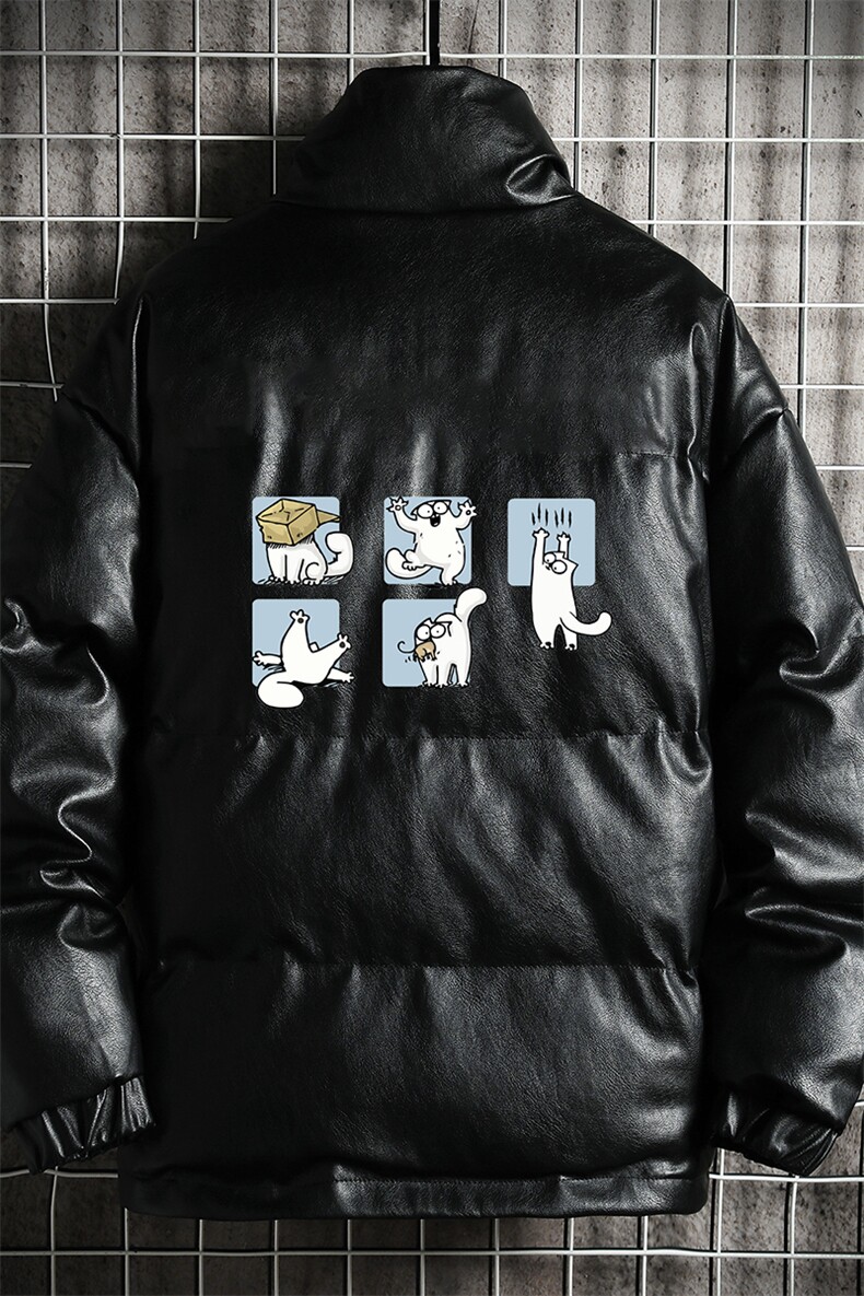 PM51097-P120立领pu皮棉衣男大码面包服男棉服男棉袄男,男装棉衣,电商A040A