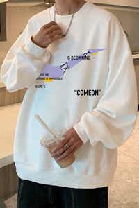 华夫格卫衣圆领卫衣男大码长袖t恤男外套 HW76259-P30加绒款-P40图片