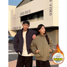 棉衣5W件现货冬季美拉德立领飞行夹克廓形高街棒球服加棉加厚外套，男装夹克，电商A486