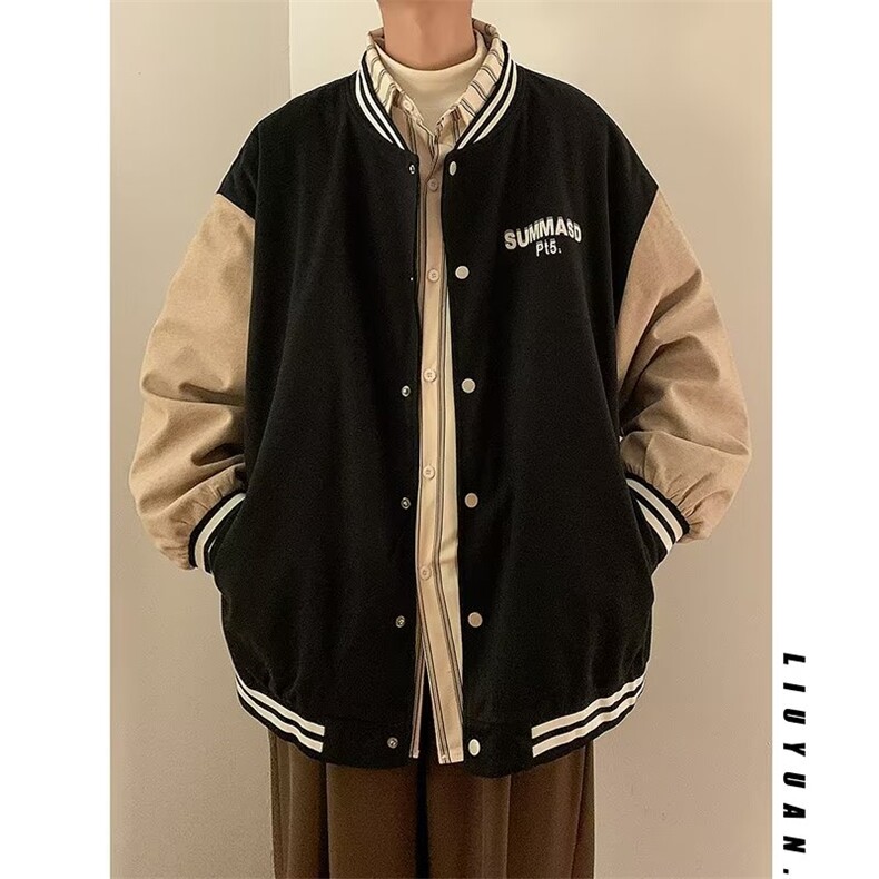春季男士新款外套2023夹克潮流帅气宽松棒球服JK07504-P55,男装夹克,星座308B-1