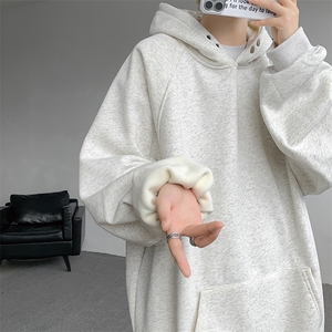 美式高街重磅连帽卫衣男款秋冬季加绒加厚潮牌套头衫外套WY001P55图片