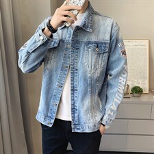 JK818-p90-限价138现货店主风牛仔夹克肥仔量足破洞印花大码,男装夹克,星座103A