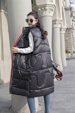 2020年冬季纯色长款简约舒适修身街头时尚马夹，女装马夹，深水步