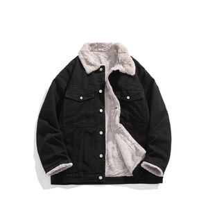 现货加绒牛仔棉服男冬季棉衣外套羊羔绒翻领夹克毛领MY2220-P110图片