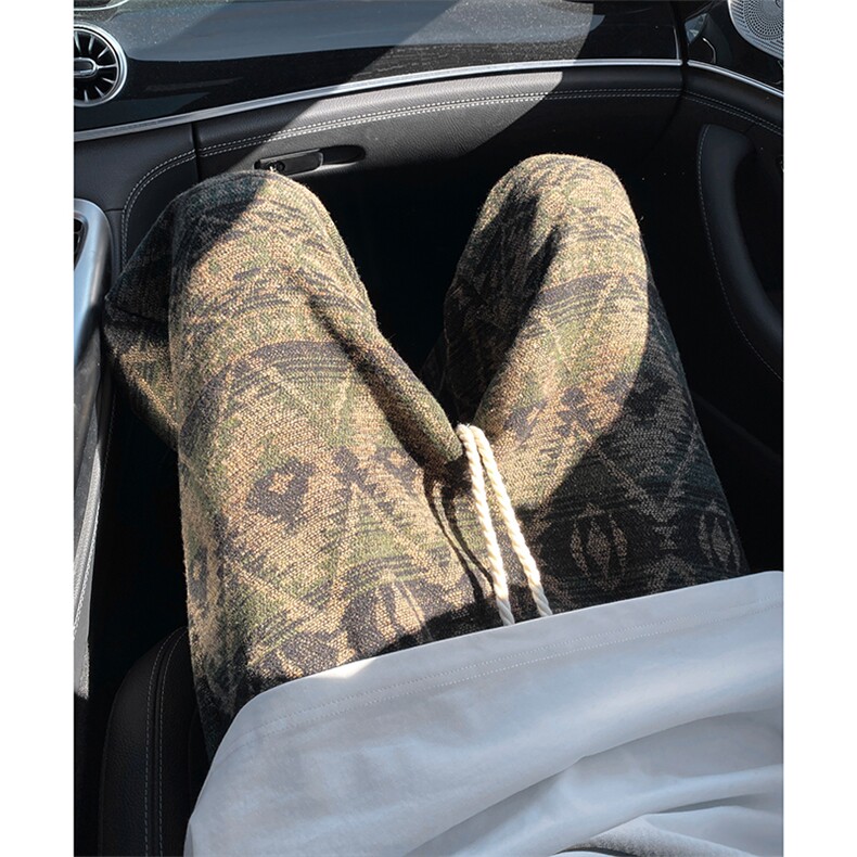 05潮民族风花型宽松直筒休闲裤复古阔腿裤XZ211-1-K2445-P60，男装民族服装，星座211-1