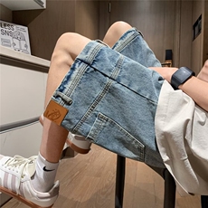 美式倒装牛仔短裤男夏季潮牌宽松水洗痞帅五分裤休闲中裤XK5507，男装牛仔裤，星座1116A-1（原606A）