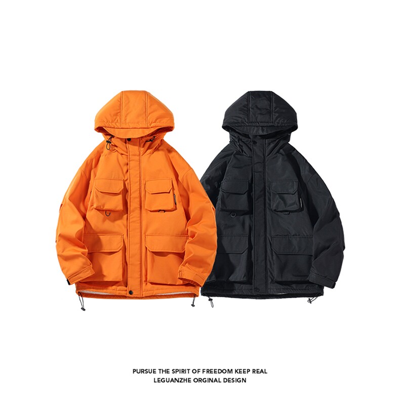 2025冬季新款港风白底大码多口袋羊羔毛棉衣M-5XHM22545-P110,男装棉衣,电商A022