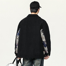 潮拼色提花灯芯绒外套夹克刺绣，男装夹克，电商A011（原4039）