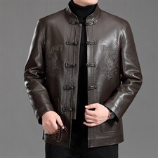 BAMJ-7002钱塘2002-2中年男士春秋季新款休闲商务夹克外套P117，男装皮衣，钱塘207-2