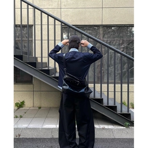 2025新款假两件衬衫男女外穿立领设计感宽松长袖衬衣防晒高级感图片