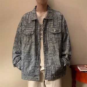 牛仔外套男士春秋季潮牌ins情侣棒球服秋装褂子JD00013P65图片