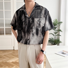 B353CS368P55M-3XL聚酯纤维100夏新款2025冰丝衬衫直播款咖，男装衬衫，电商B353