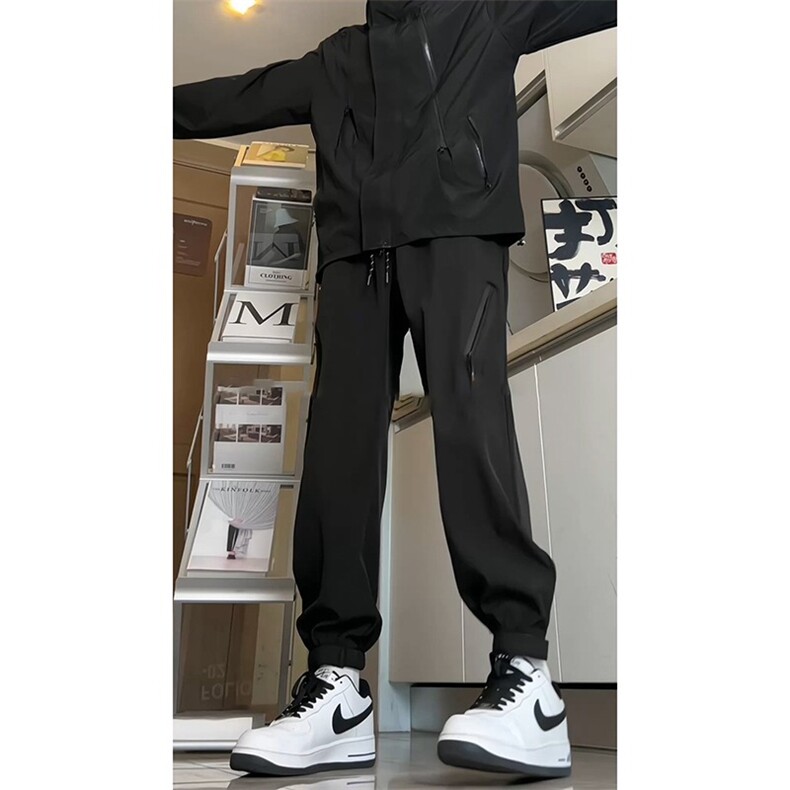 冲锋裤男秋季魔术贴束脚运动裤美式休闲裤登山工装裤子K6699-P35,男装工装外套,星座412-1