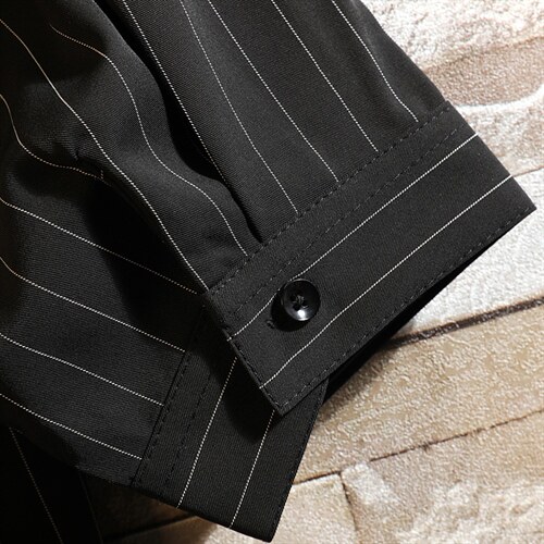 条纹衬衣半袖男士休闲度假痞帅冰丝衬衫翻领上衣加肥加大码，男装衬衫，星座1306