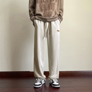 裤子男秋季高街vibe潮美式长裤宽松直筒阔腿裤男生休闲裤QK17-P32图片