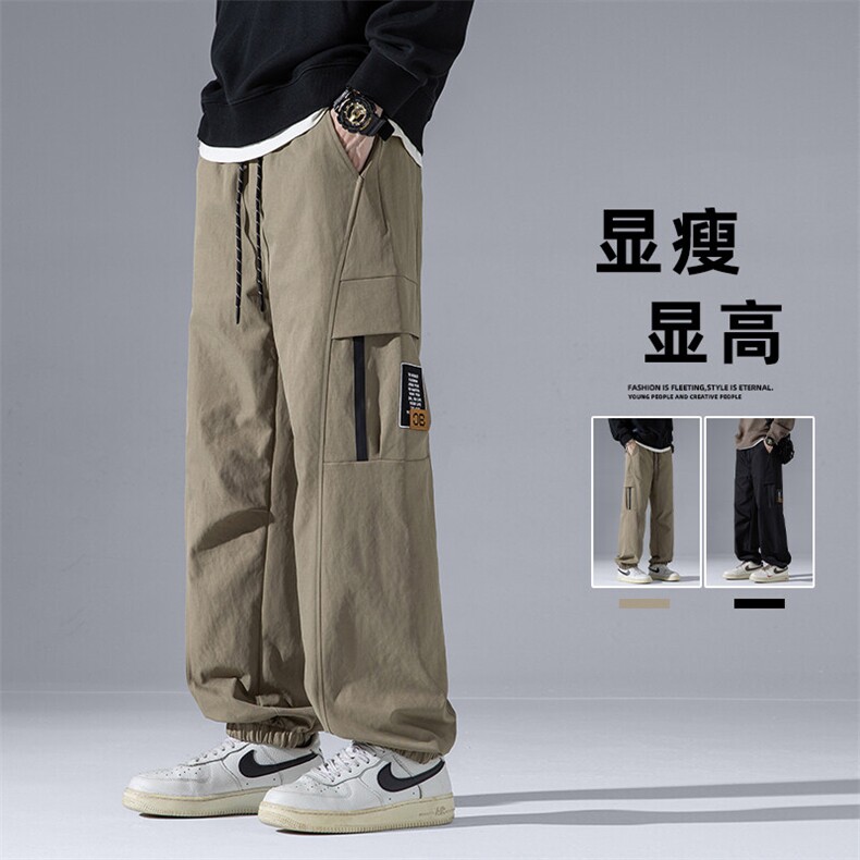 2025春季新款灰墙大码日系束脚弹力工装裤M-5XHK24766-特P40，男装休闲裤，电商A022