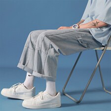 潮牌2023新款宽松直筒阔腿牛仔裤男港风学生ins休闲裤子N3960-p45,男装牛仔裤,星座1008-1