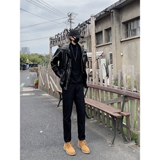 搭配马丁靴的休闲裤男秋冬仿牛仔裤机车风痞帅1412-2/612/P48，男装牛仔裤，星座1412-2