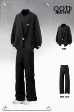 西服96%聚酯纤维4%氨纶M-5XL大码XF78126P95控148西裤XK78151P45，男装西服，星座227-7