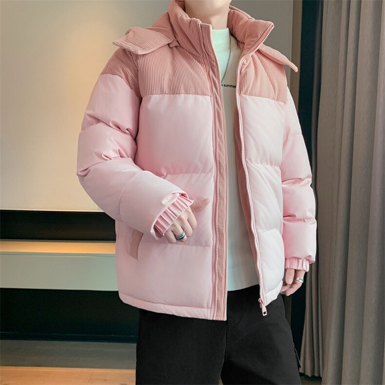 棉服撞色拼接灯芯绒外套男生冬季棉衣情侣装棉袄子M810-P85,男装棉衣,星座308B-2