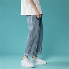 港风牛仔裤男中性风提花牛仔裤宽松直筒九分DS-C407-N204-P45，男装牛仔裤，电商C323-1