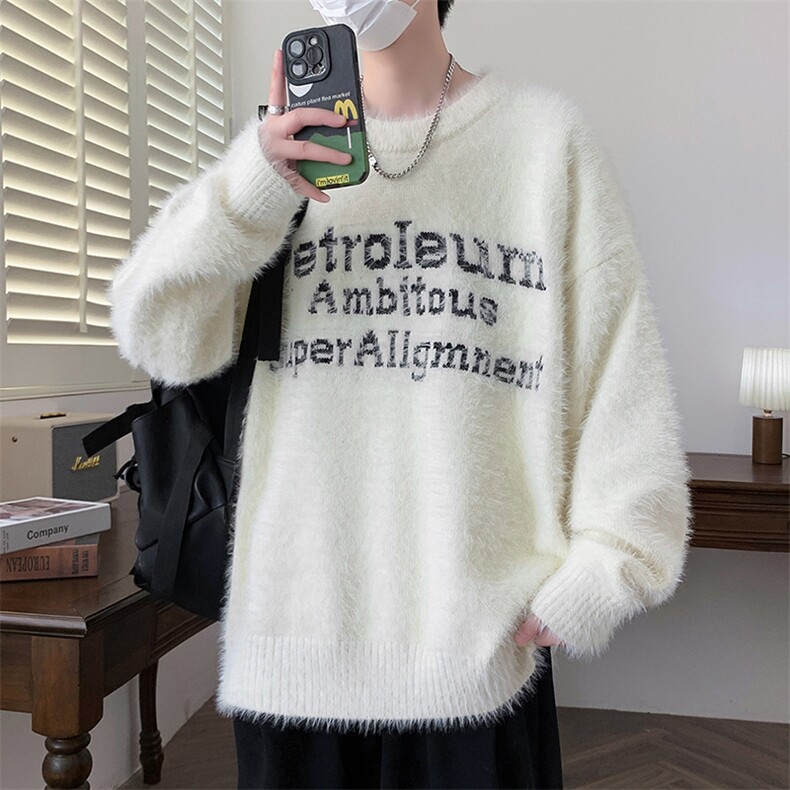 【新品】2025秋冬男士仿貂绒时尚休闲百搭针织毛衣潮流-M072-P53，男装针织衫/毛衣，星座1105-1