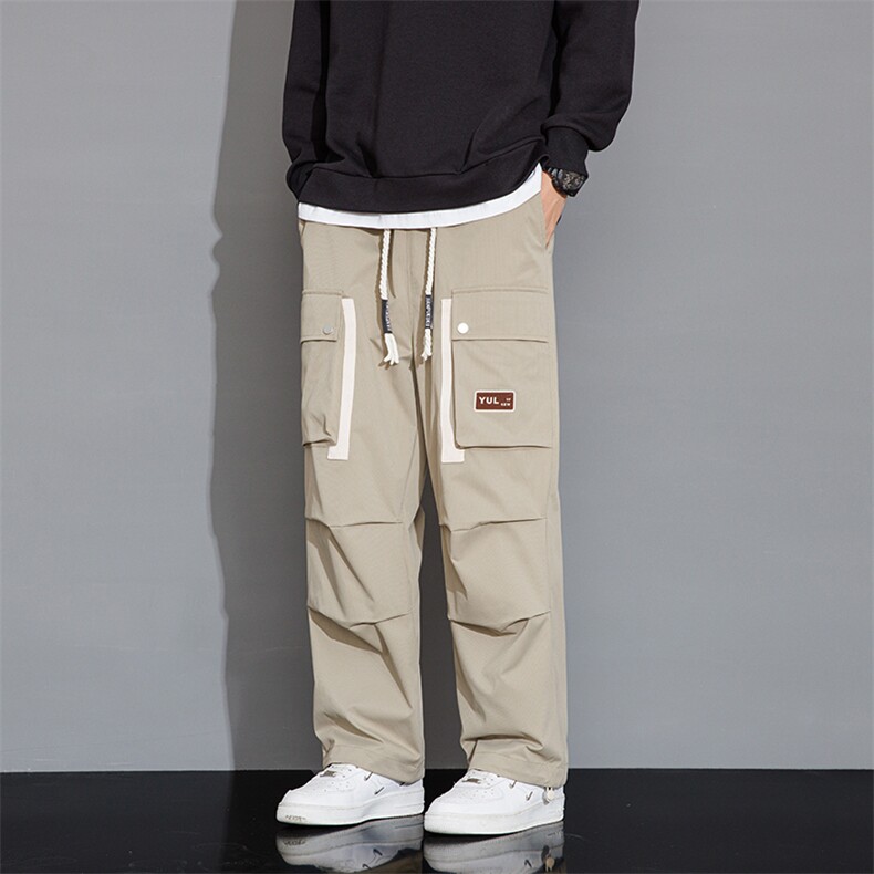2025新款裤子宽松直筒拖地伞兵裤A068-JSK205-TP48，男装休闲裤，电商A068