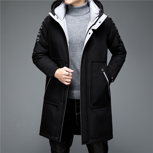 中老年绒羽绒服男中长款爸爸装冬装外套保暖防寒服ALXB8898-P375图片