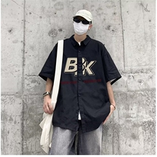 日系工装短袖衬衫男款夏季少年感潮牌休闲衬衣学院风D3021P35，男装衬衫，星座1116-2