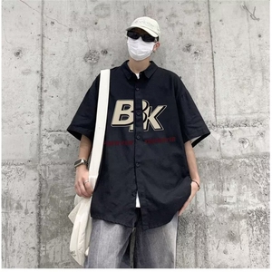 日系工装短袖衬衫男款夏季少年感潮牌休闲衬衣学院风 D3021 P35图片