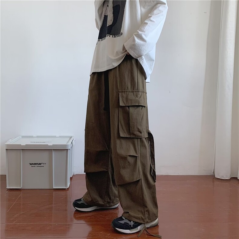 工装裤男女潮牌休闲长裤男口袋直筒宽松束脚裤秋季裤子GK530-P43,男装工装外套,星座1008-1
