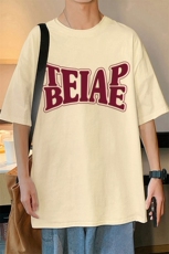 T652P26夏季新款港风纯棉短袖T恤ins衣服宽松半袖体恤上衣，男装T恤，星座304A