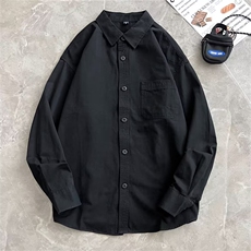春高级感工装长袖衬衫男潮百搭日系宽松时尚休闲衬衣LS924P37，男装衬衫，星座1013-5