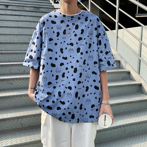 夏季港风T恤男宽松满印花中性风t恤情侣款DS-A160-1-T109-P30,男装T恤,电商C323-1