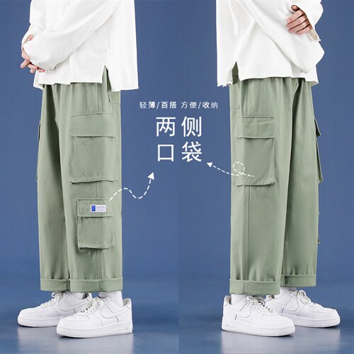 2023春季新款宽松直筒九分裤休闲裤男潮流工装裤  1269-特批：40图片