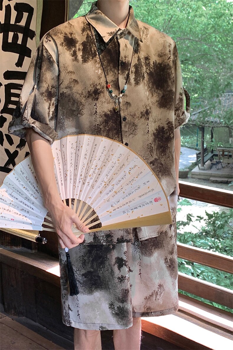 山水套装TZ77823特P50衬衫DCS77824特P30DK77825特P20套装控98,男装衬衫,星座226-1