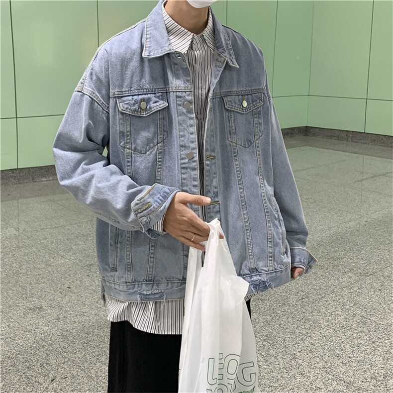 ins潮牌工装牛仔夹克男春秋季宽松JK456P60,男装夹克,星座1116-2
