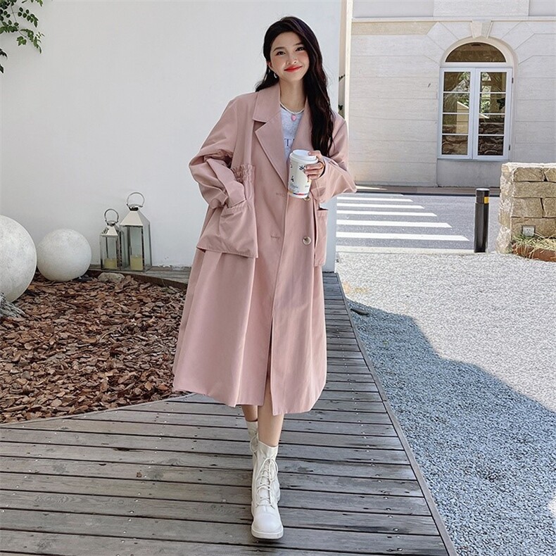 【现货】2022秋新款oversize甜美风衣251-609-P155-K218,女装风衣,浙宝189
