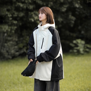 815A-MJ78392-65特秋冬拼接工装服三防冲锋衣外套夹克女模图片