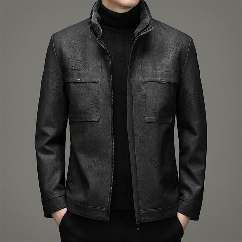 冬季新款脱卸内胆皮羽绒服外套爸爸装立领上衣YYYR062130-P275，男装羽绒服，电商B212（原钱塘6029）