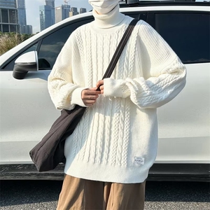 高领毛衣男款冬季2023新款针织衫宽松慵懒风M335P50图片
