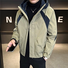M-3XLB3532559P220黑色2025连帽冬季男士拼接羽绒服加厚外套，男装羽绒服，电商B353