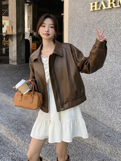 现货2025春装新款休闲复古外套203P130K198，女装短外套，浪娴服饰