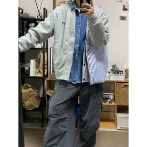 美式开衫纽扣V领卫衣潮牌春秋情侣宽松复古针织基础外套WB458-P39图片