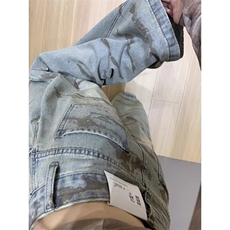 1506-1/KB3941/P58做旧水洗脏染弯刀牛仔裤男女宽松阔腿拖地长裤，男装牛仔裤，星座1506-1
